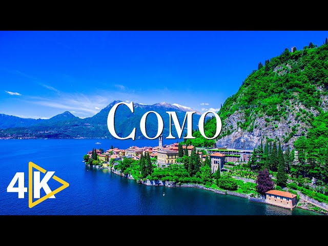 FLYING OVER LAKE COMO (4K UHD) - Soothing Music Along With Beautiful Nature Video