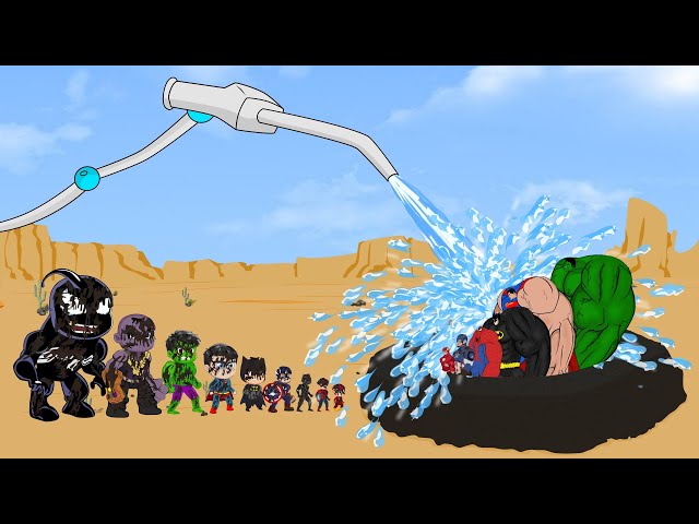 Team Hulk , Spiderman Baby : Water gun battle - rising from the mud pit Mystery of evolution | funny