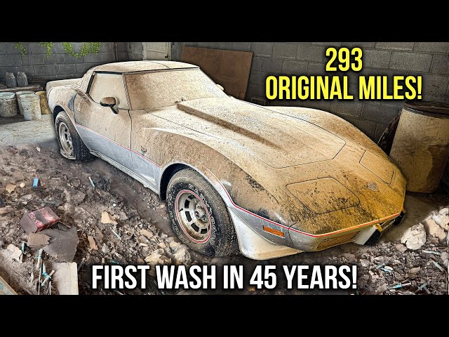 293 Original Miles: BARN FIND Corvette Pace Car | First Wash in 45 Years! | Satisfying Restoration