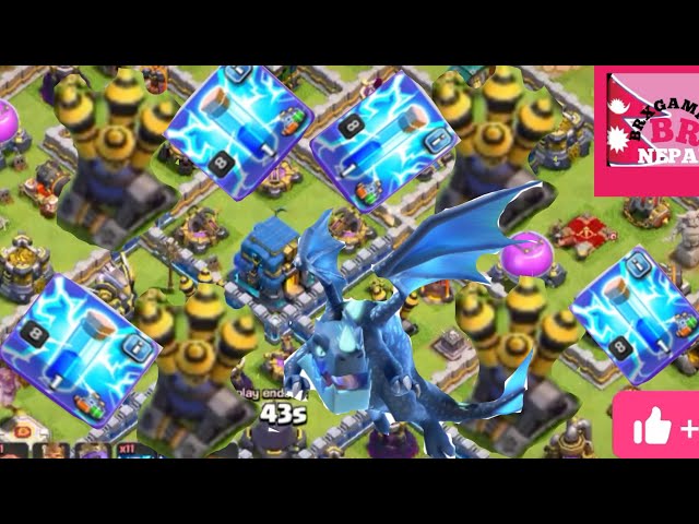 TH12 Electro Dragon + Lightning spell Attack strategy!!