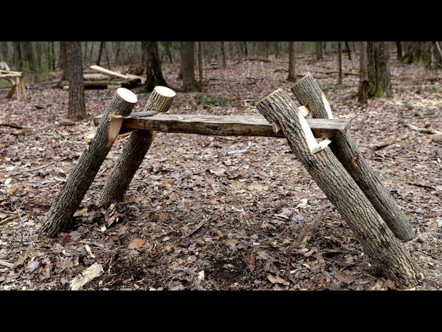 Bushcraft Friction Bench Build: Woodworking, Outdoor Camp Furniture, Camp Comfortss