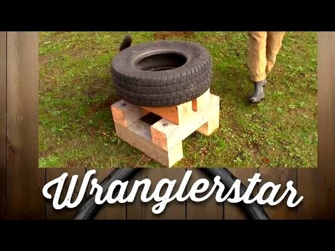 Splitting Wood With A Tire (Improved Design) | Wranglerstar