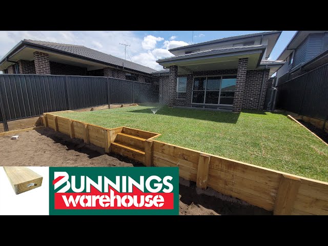 Retaining wall construction, Timber retaining wall, How to landscape your garden, Timber garden edge