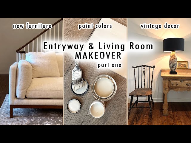 ENTRYWAY & LIVING ROOM MAKEOVER Part 1 (Designing, Furniture, Paint Colors & Vintage Decor)