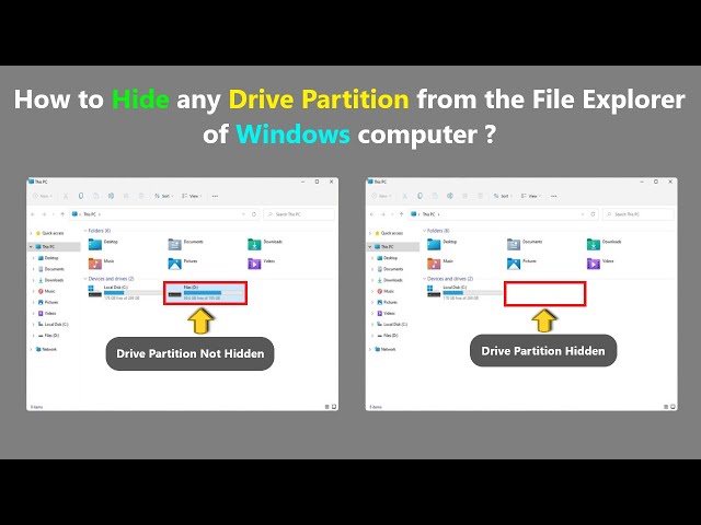 How to Hide any Drive Partition from the File Explorer of Windows computer ?
