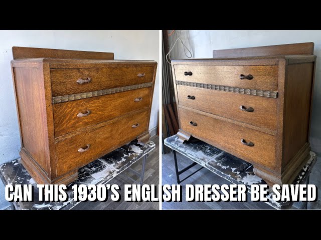 TRYING to SAVE this 1930’s ENGLISH DRESSER imported from LONDON || FURNITURE FLIPPING FOR PROFIT