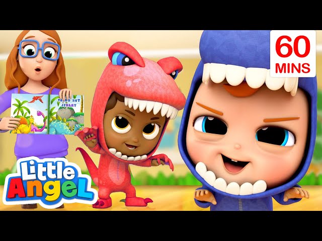 I Want To Be A T-Rex | Little Angel Sing Along | Learn ABC 123 | Fun Cartoons | Moonbug Kids