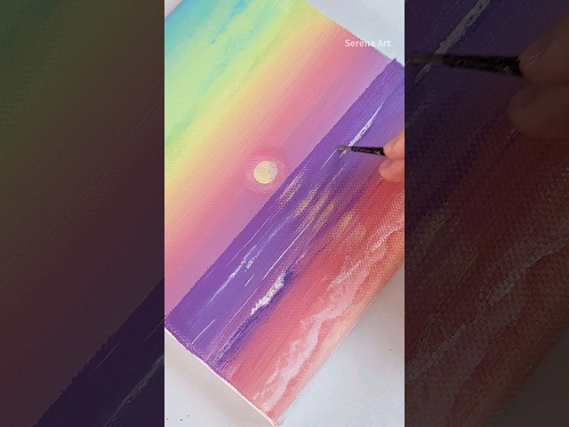 Easy ocean acrylic painting technique #art #painting #paintingtutorial