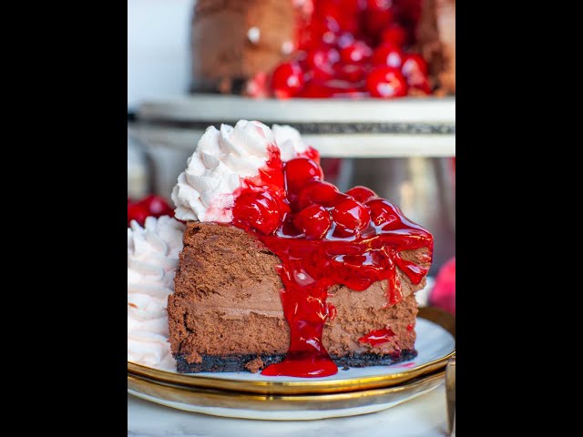 The Best Black Forest Chocolate Cherry Cheesecake! #shorts #christmas