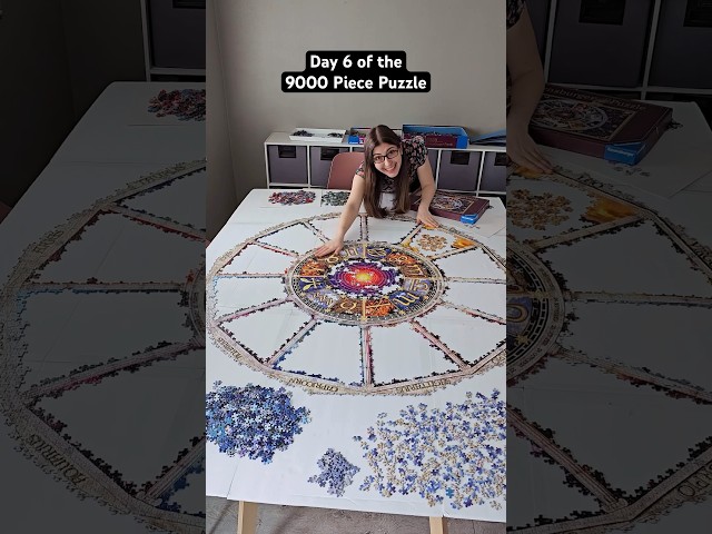 I can barely reach the middle anymore - Day 6 of the 9000 Piece Puzzle 🧩