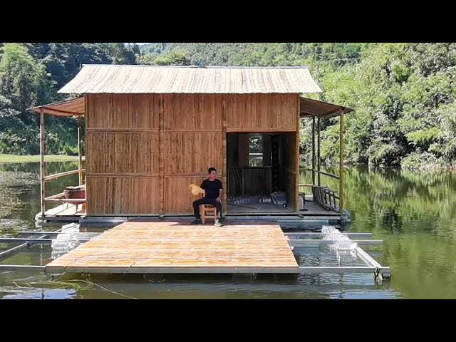 Build a water bamboo house in 60 days - 14/Making a fishing pontoon【Water Dweller】