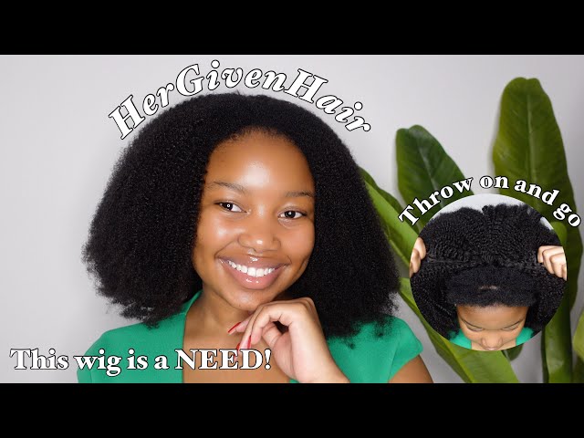 HerGivenHair Kinky 4b/4c invisible hairline half wig| This wig is a NEED!