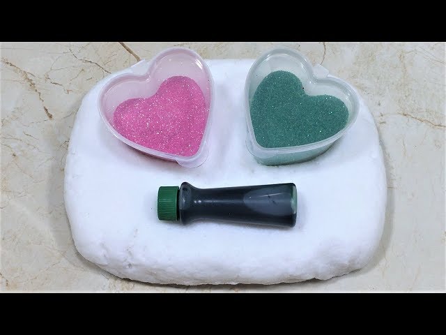 Mixing Glitter into Clear Slime !! Relaxing Slimesmoothie Satisfying Slime Video #34