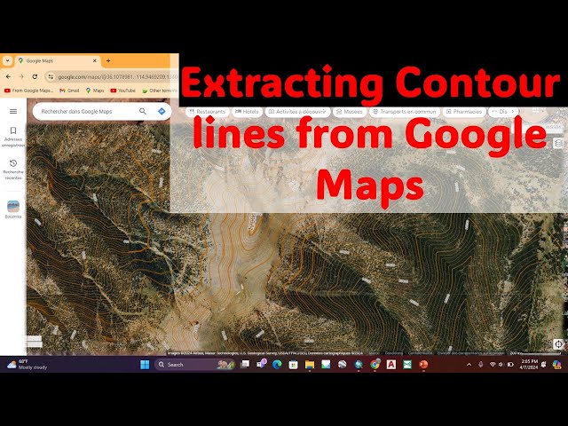 How to extract Contour lines and DEM from Google maps
