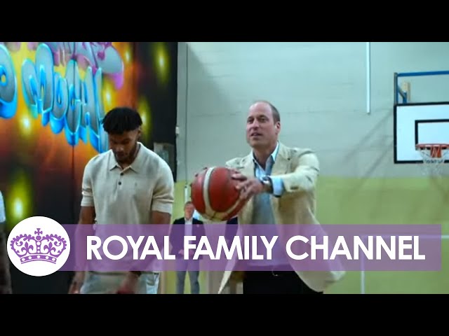 Prince William Shoots Hoops with Football Star in Sheffield