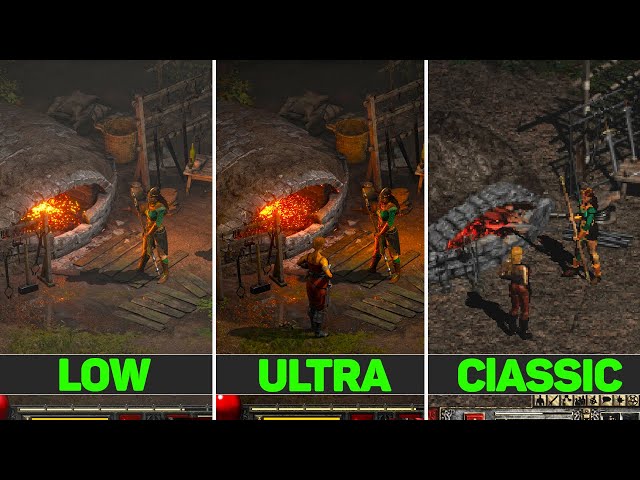 Diablo 2 Resurrected - Low vs Ultra vs Classic | Graphics Comparison 4K