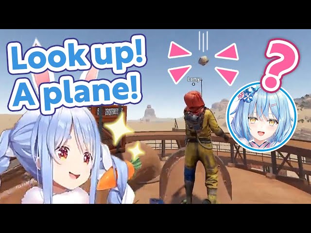 Pekora plays a prank on Lamy with a stone【RUST/Hololive Clip/EngSub】