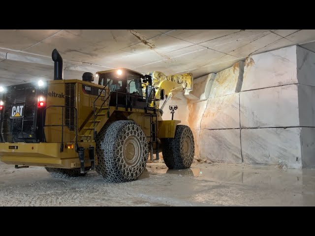 Caterpillar 988K Wheel Loader (Block Handler) Working On Underground Marble Quarries - Nordia Marble