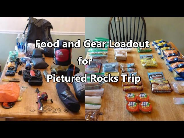 Food and gear load out for Pictured Rocks National Lakeshore backpacking trip