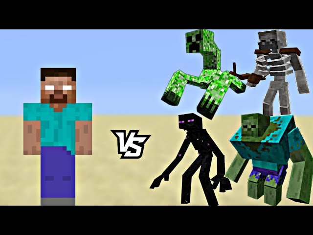Insane Minecraft fight between Herobrine and duo of all mutants #minecraft #gaming