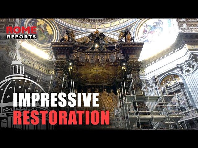 VATICAN | Bernini's 17th century canopy in St. Peter's Basilica now under scaffolding