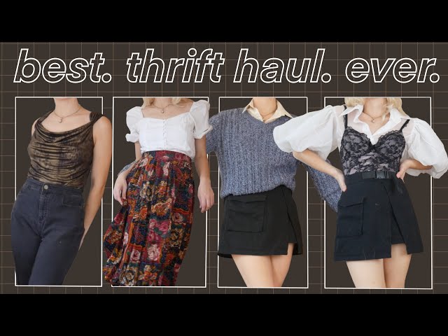 Fall Thrift Haul Try On + Styling Ideas | 20+ clothing & home décor pieces!