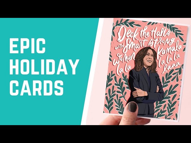 Local designer's Kamala Harris card is a festive hit this holiday season