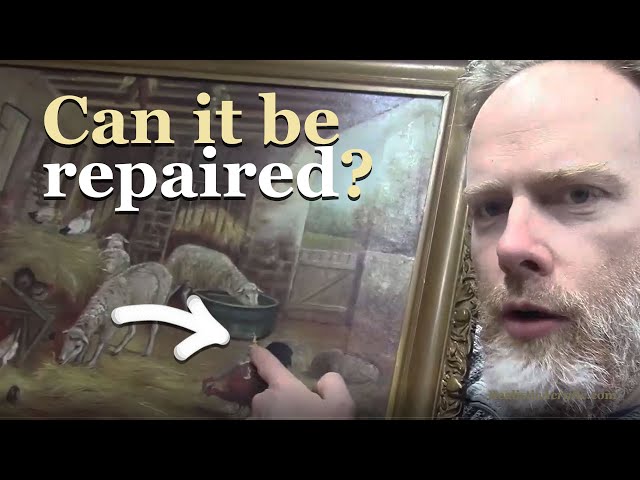 How to Fix a Painting on Canvas with a Hole in It!
