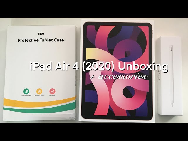 iPad Air 4, 2020  Unboxing + accessories (Apple Pencil 2nd gen + iPad case)