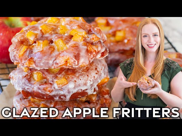 The Best Glazed Apple Fritters!! Super Soft & Fluffy Apple Donuts