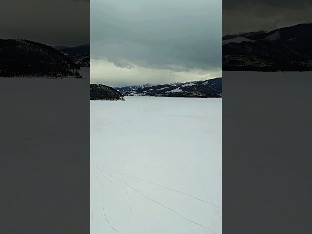 Frozen Lake Dillon Colorado #wintertime #winter #frozenlake #snow #colorado #shorts #short #dillon
