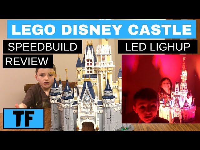 LEGO Disney Castle 71040 Time-Lapse Build Review & Night Time LED Illumination