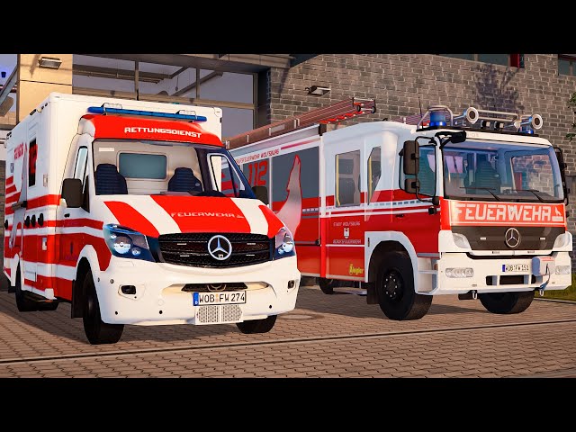 Emergency Call 112 - Wolfsburg Firefighters, Ambulance First Responding! 4K