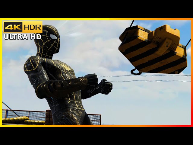 Helicopter Chase Scene - Spider-Man No Way Home NEW BLACK & GOLD SUIT - Spiderman Remastered PS5