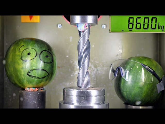 How DANGEROUS Are Exploding Drill Bits? Hydraulic Press Test!
