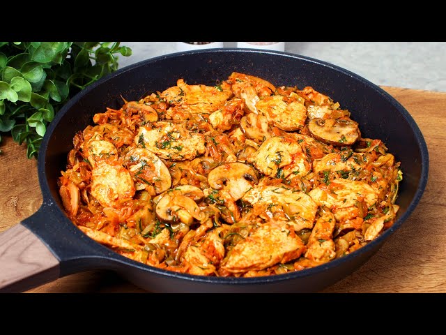 This recipe will drive you crazy! Chicken fillet with cabbage! Incredibly delicious dish!
