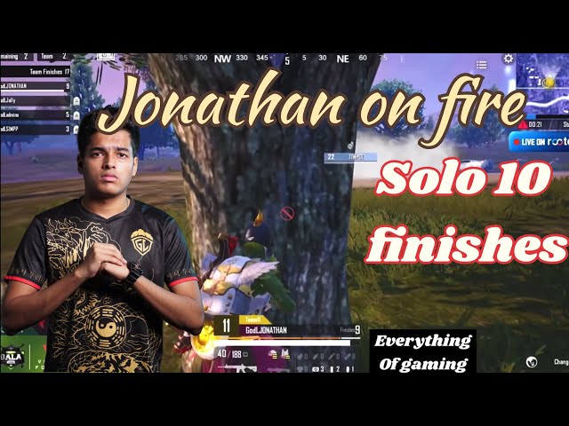 GodLike on domination 10 solo kills by Jonathan #bgmi