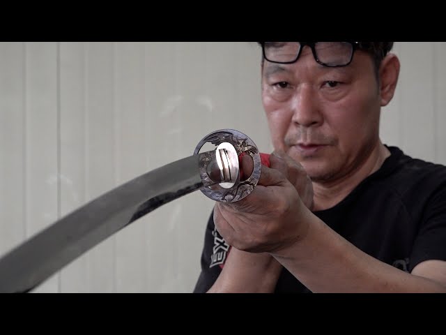 Process of Making a Hand-Forged Katana. Korean Swordsmith with 30 Years of Experience.