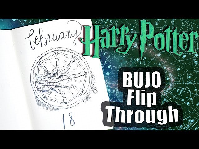 BULLET JOURNAL FLIP THROUGH: HARRY POTTER AND THE CHAMBER OF SECRETS INSPIRED FEBRUARY 2018 | Book R