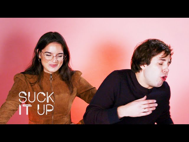 David Dobrik Confesses His Crush On Natalie In This Sour Candy Challenge | Suck It Up