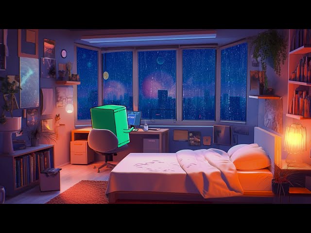 calm your thoughts 🌃 rainy lofi hiphop [ chill beats to relax/ work/study to ]