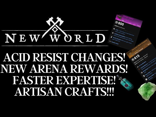 New World Season 2 PTR Testing! HUGE Acid Changes! New Artisan Crafts! PVP Arena Rewards!