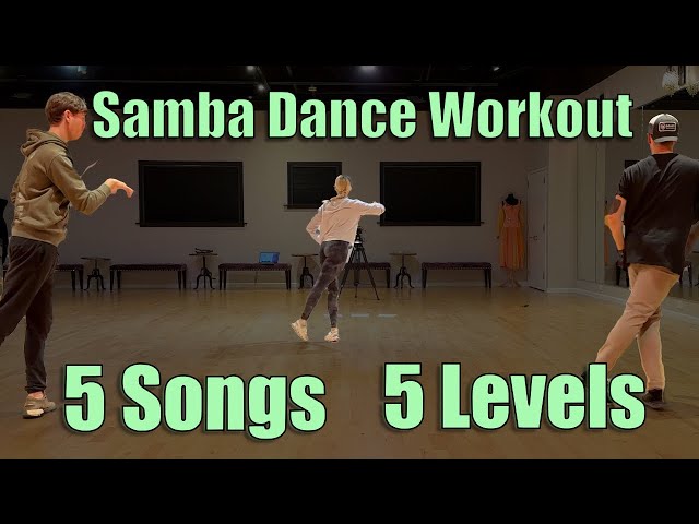 15 Minute Samba Dance Workout Back View | 5 Songs - 5 Difficulty Levels | Follow Along Dance Routine