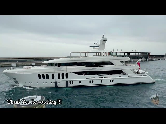 Luxurious 47 m. Liquid Sky Superyacht Departing after the Monaco Formula E-prix 2024