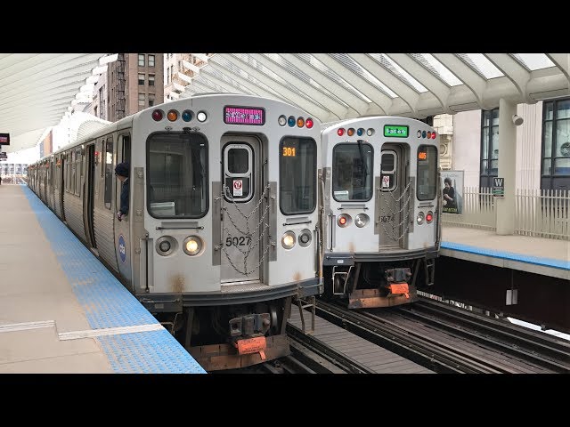 CTA HD 60fps: Chicago "L" Trains on The Loop [All Stations] February 2019