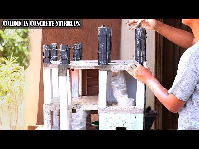 Building Column in Concrete-stirrups 3 Floor For Bricklaying House