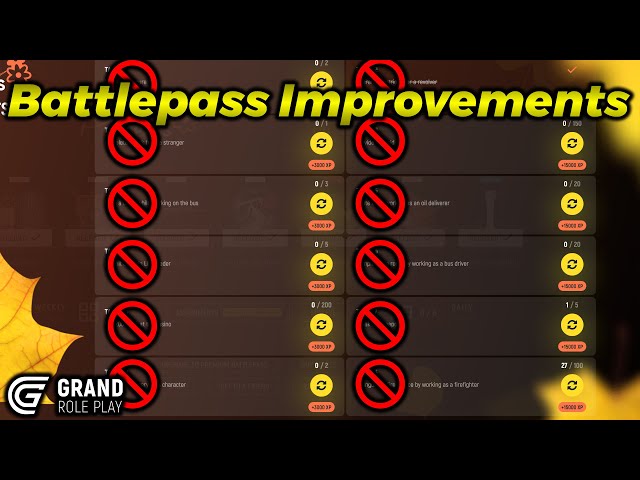 How the Battlepass in Gtand RP Should be Improved..