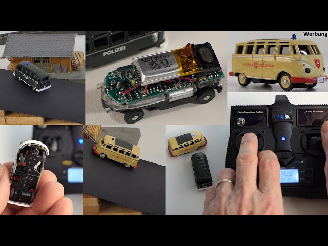 Unboxing Carson H0 1:87 RC combo set with VW Bus T1 Samba Police + Maltesee + 2.4 GHz remote control