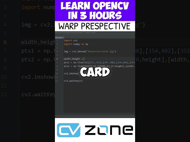 Warping Images using opencv
