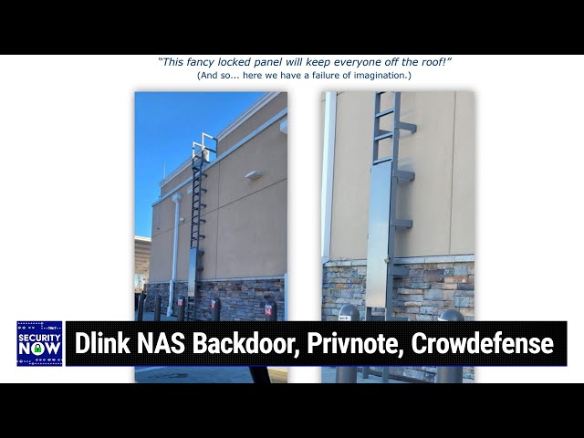 Minimum Viable Secure Product - Dlink NAS Backdoor, Privnote, Crowdefense
